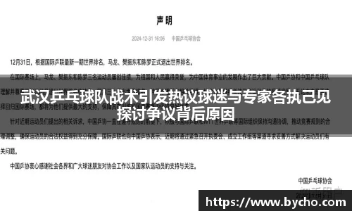武汉乒乓球队战术引发热议球迷与专家各执己见探讨争议背后原因